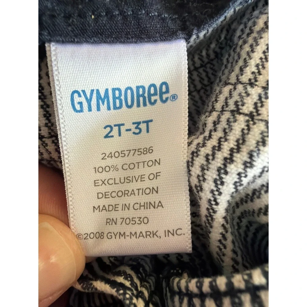 Gymboree Boys Train Conductor Hickory Stripe Overalls Blue White 2T-3T 2008